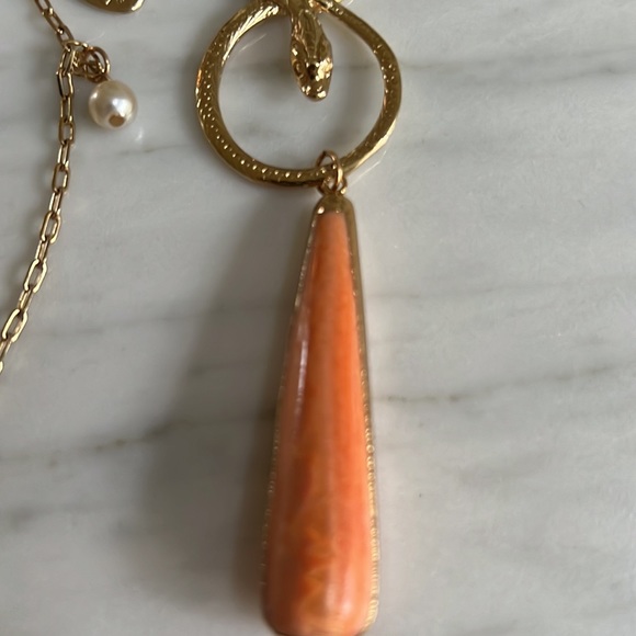 Vivian Tamayo Coral Drop Snake Necklace - Picture 3 of 3